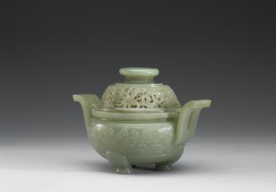 图片[2]-Jade incense burner with animal-mask pattern, Qing dynasty (1644-1911)-China Archive